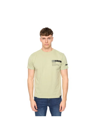 Duck and Cover Mens Tatick Brushed Cotton T-Shirt - Light Olive