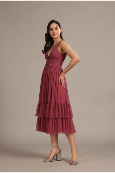 Nymeria Midi Dress in Orchid