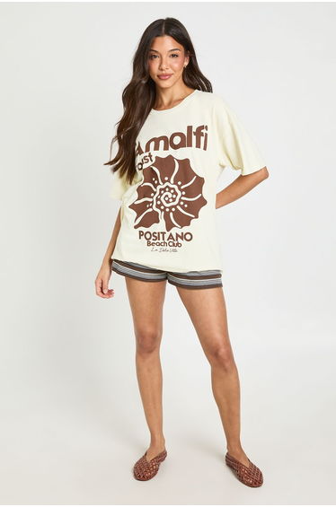 Amalfi Coast Printed T-Shirt - lemon