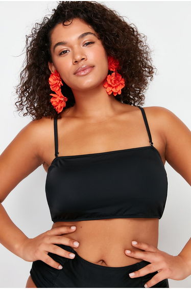 Black Strapless Bikini Top