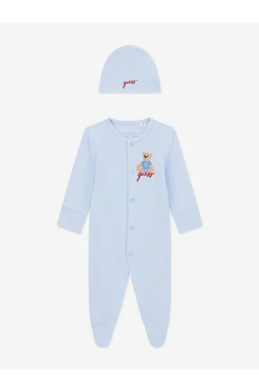 Guess Baby Boys Teddy Bear Babygrow Set in Blue