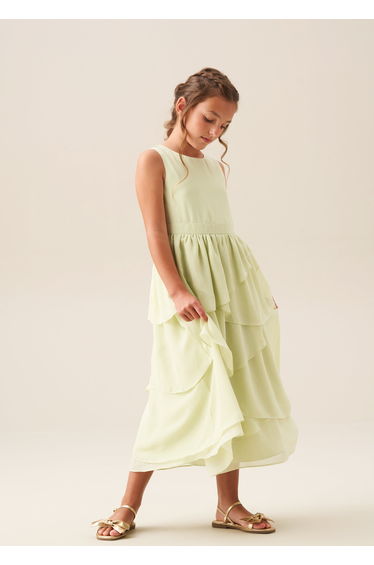 Letitia Sage Tiered Ruffle Dress