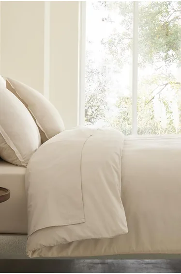 Sabbal Washed Cotton Percale Duvet Cover
