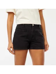 High-waisted denim shorts with 4 patch pockets GREY - 4