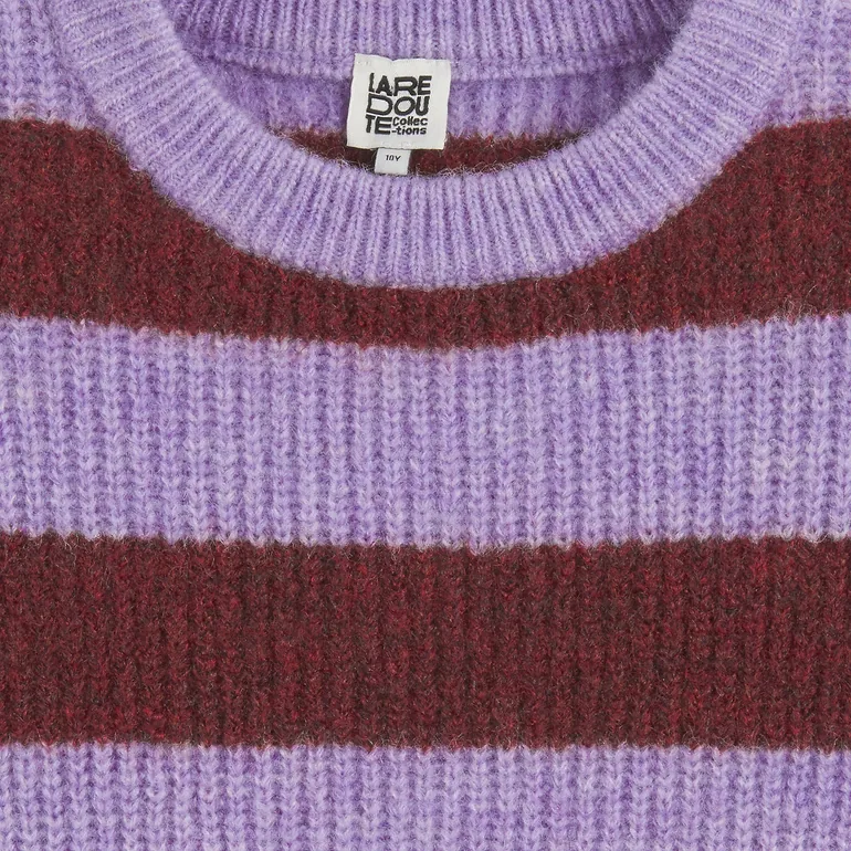 Striped Chunky Knit Jumper/Sweater with Crew Neck - 2