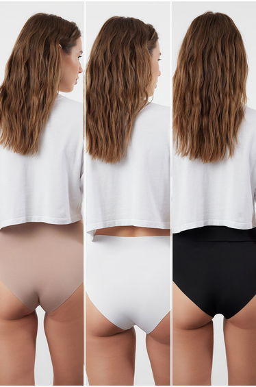 Black-Multicolor 3 Pack Micro Hipster Panties product thumbnail 4