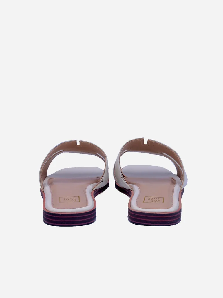 Plain Open Toe Flat Sandals - 3