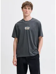 Charcoal Graphic Print Crew Neck T-Shirt