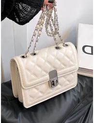 White Quilted Crossbody Bag - 3