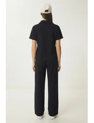 ISTANBUL Mid Waist Polo Collar Two-Piece Coord Set - 3