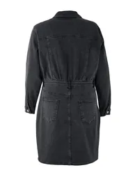 Anthracite comfort denim plus size dress - 4