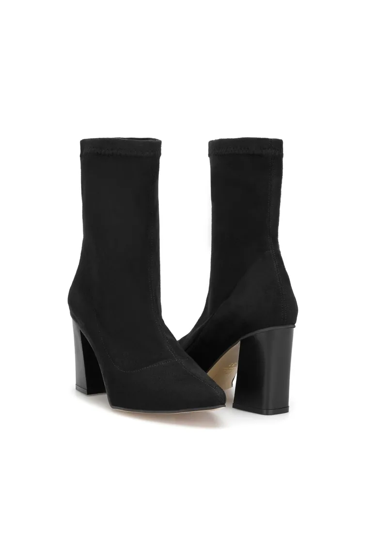 Ds kate suede black women's heeled boots daily shoes - 6