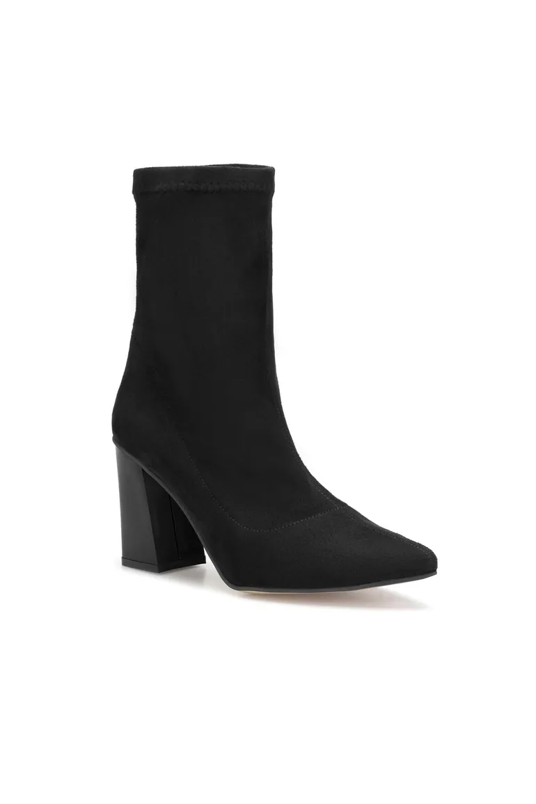 Ds kate suede black women's heeled boots daily shoes - 5