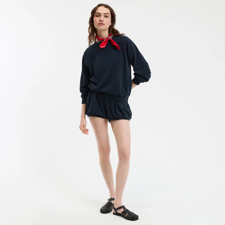 Towelling Sweatshirt Embroidered On Back - 2