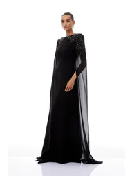 Yseult Black Embellished Maxi Gown - 6