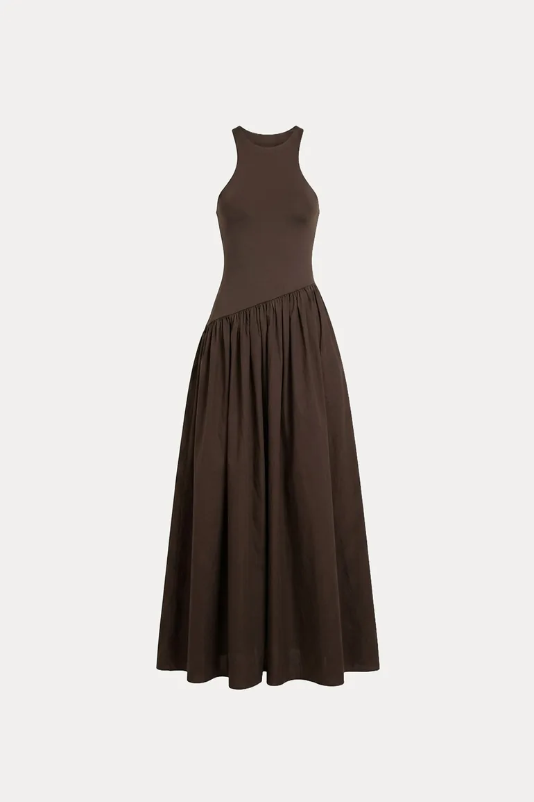 Contrast Asymmetrical Dress - Premium Edition - 1