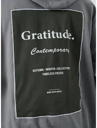 Men Grey Printed Oversized Hoodie - 4