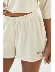 DSGN Studio Lounge Henley Button Supersoft Short - cream - 3