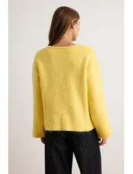 Yellow Thick Tok Look Soft Textured Knitwear Sweater - 3