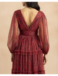 Lydia Demi Tulle Maxi Dress in Scarlet Floral - 3