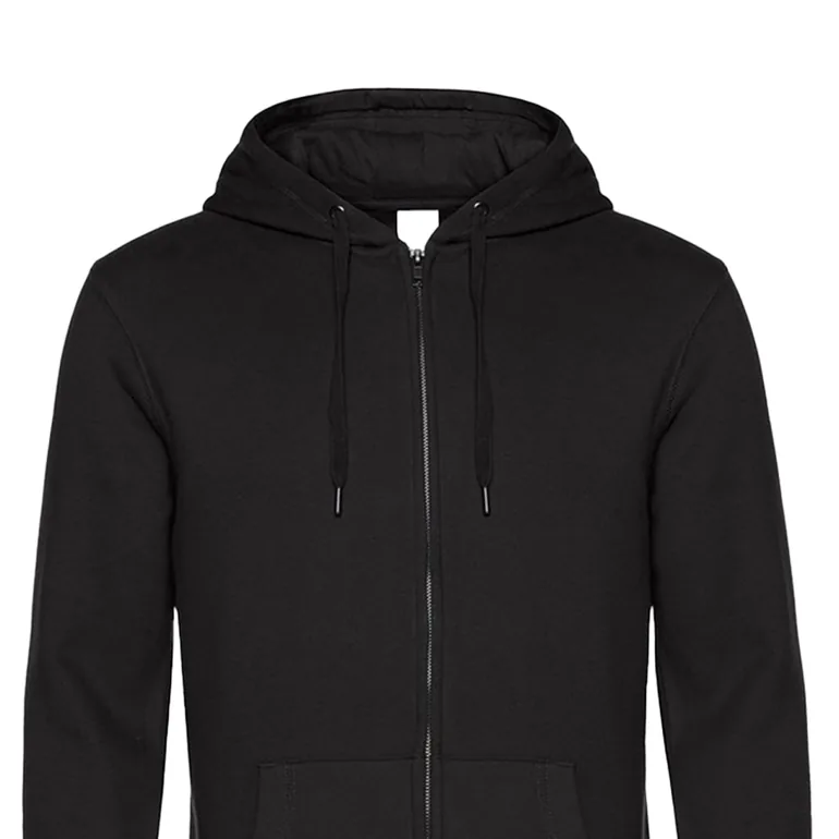 B&C Mens Full Zip Hoodie - Black Pure - 1