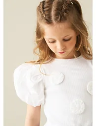 Agatha Rib Puff Sleeve Tee - 1