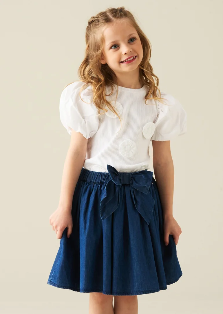 Agatha Rib Puff Sleeve Tee