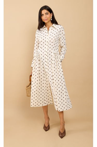 Delara Polka Dot Midaxi Shirt Dress