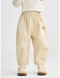 Boys' Relaxed Pants With Embroidered Emblem