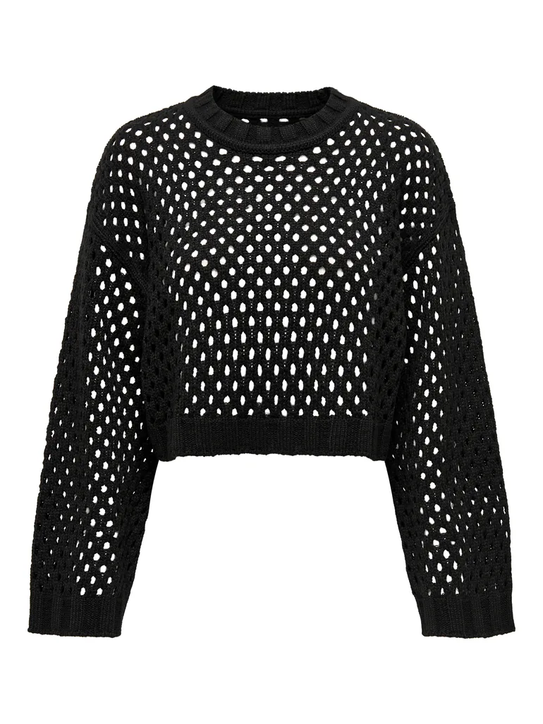 Crop black wool sweater - 3