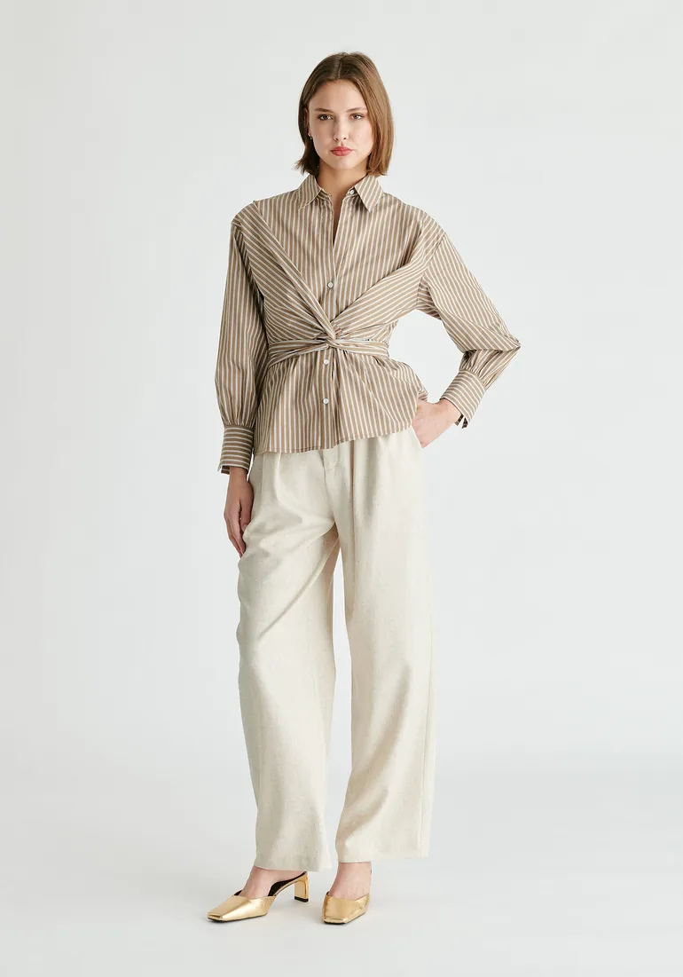 Wrap Tie Waist Shirt