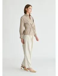 Wrap Tie Waist Shirt - 2