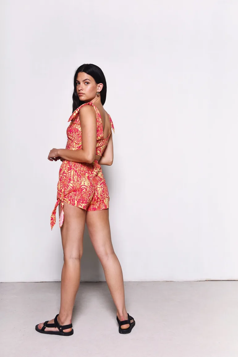 Glamorous Lime Pink Zebra Print Shorts - 1