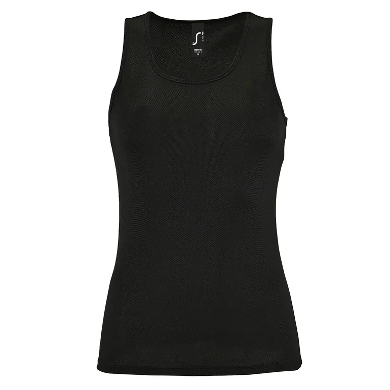SOLS Womens/Ladies Sporty Performance Sleeveless Tank Top - Black