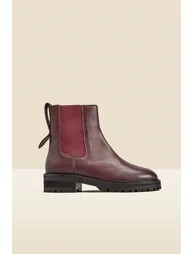 Burgundy Chunky Sole Leather Chelsea Boot