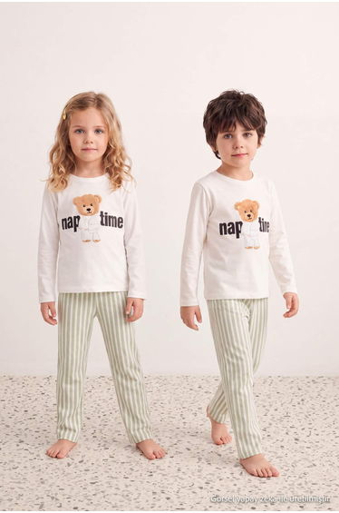 Mint Unisex Kids 100% Cotton Printed Regular Knitted Pajamas Set product thumbnail 2