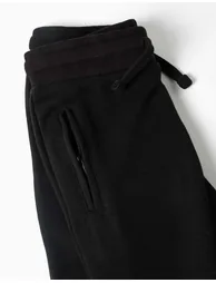 Fleece Joggers With Drawstring And Pockets For Boys, Black - 1