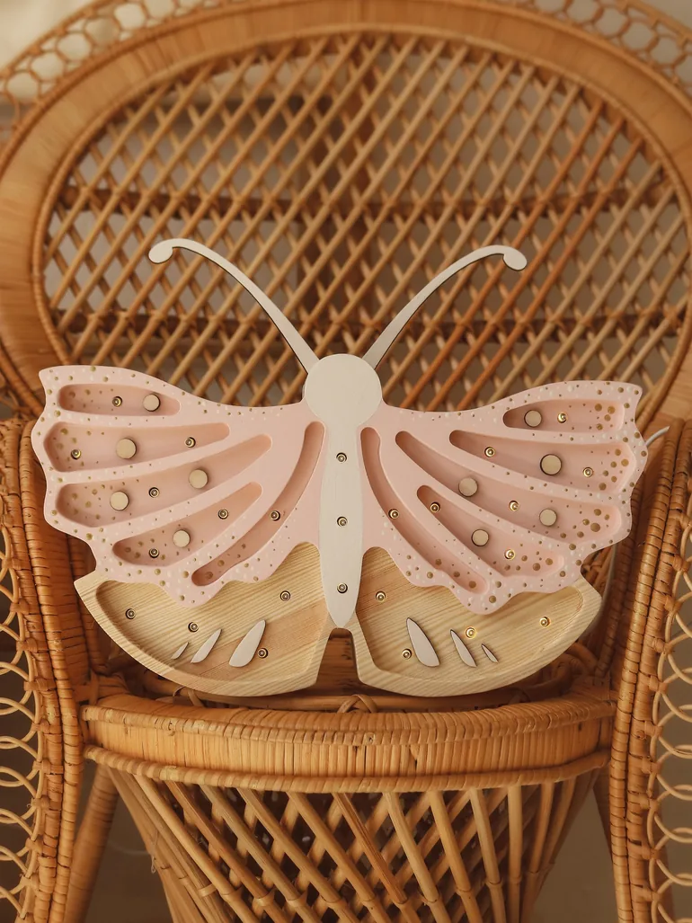 Butterfly Lamp in Pink (19x35x5.5 cm) - 3