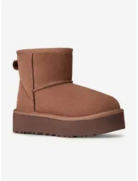 UGG Girls Classic Mini Platform Boots in Brown