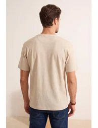 Beige Regular/Normal Cut Buttoned Textured Camisole T-Shirt - 1