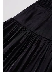 Tie-Neck Buttoned Back Sleeveless Maxi Dress in Black - 6