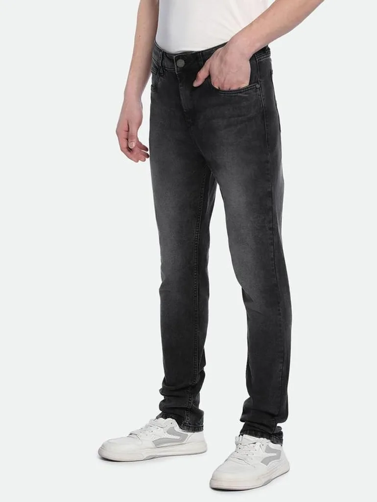 Slim Fit Mid-Rise Dark Shade Stretchable Jeans - 3