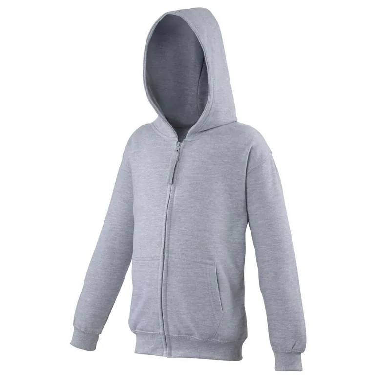 Awdis Kids Unisex Hooded Sweatshirt / Hoodie / Zoodie - Heather Grey