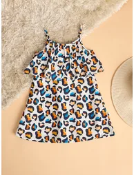 Girls All Over Print Strappy Dress