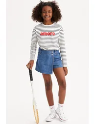 Denim Mini Skort