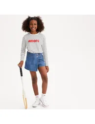 Denim Mini Skort - 1