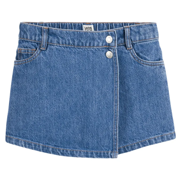 Denim Mini Skort - 2