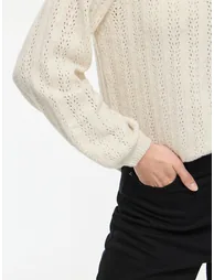 Openwork Crew Neck Jumper - 3