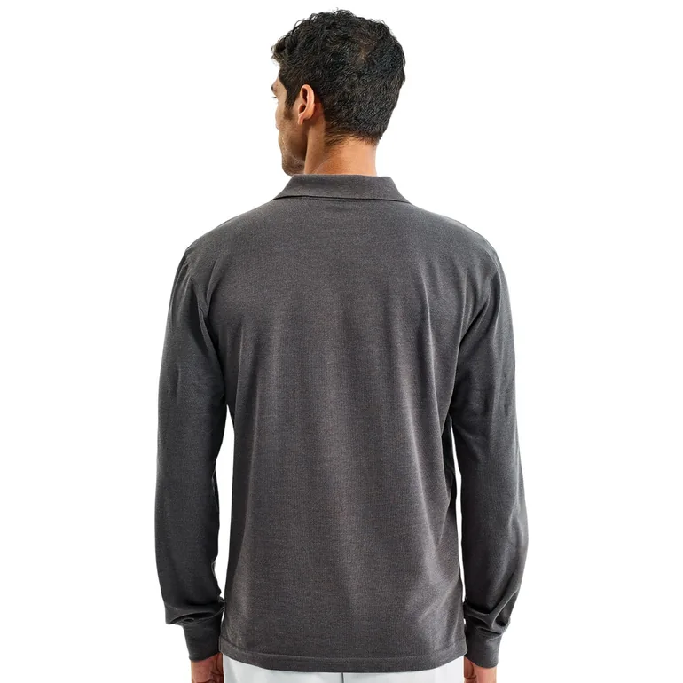Asquith & Fox Mens Classic Fit Long Sleeved Polo Shirt - Charcoal - 1