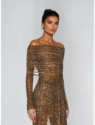 Vyxion Off Shoulder Draped Skirt Set - 2
